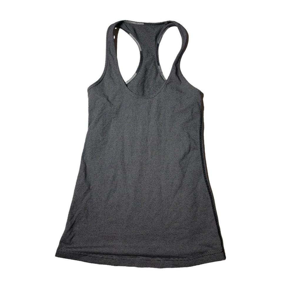 Lululemon Womens Athletica Racerback Tank Top Heather Gray/Black Small